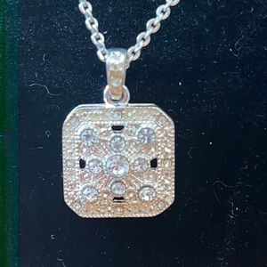 Avon Silver Necklace with Crystal Accents